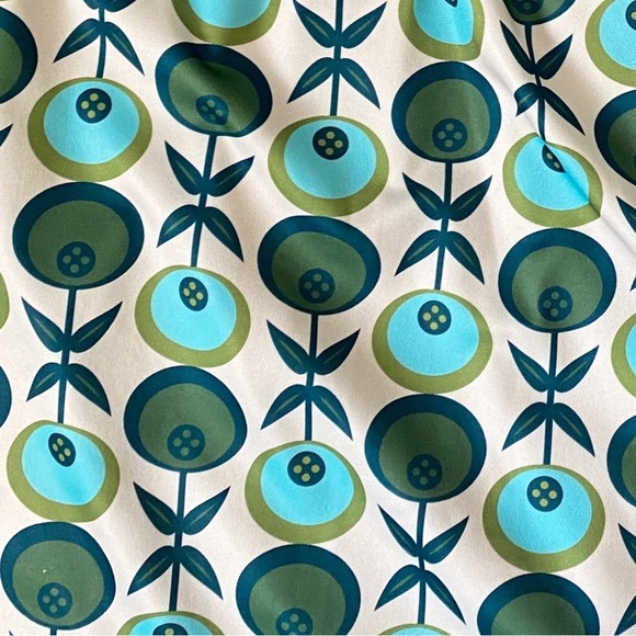 Misslook Retro Midi-Skirt 70’s Inspired Groovy Olive Printed MCM Style Size L - Picture 8 of 8